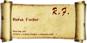Reha Fodor névjegykártya